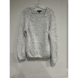 Buffalo David Bitton Womens Eyelash Sweater‎ Size XL Light Grey